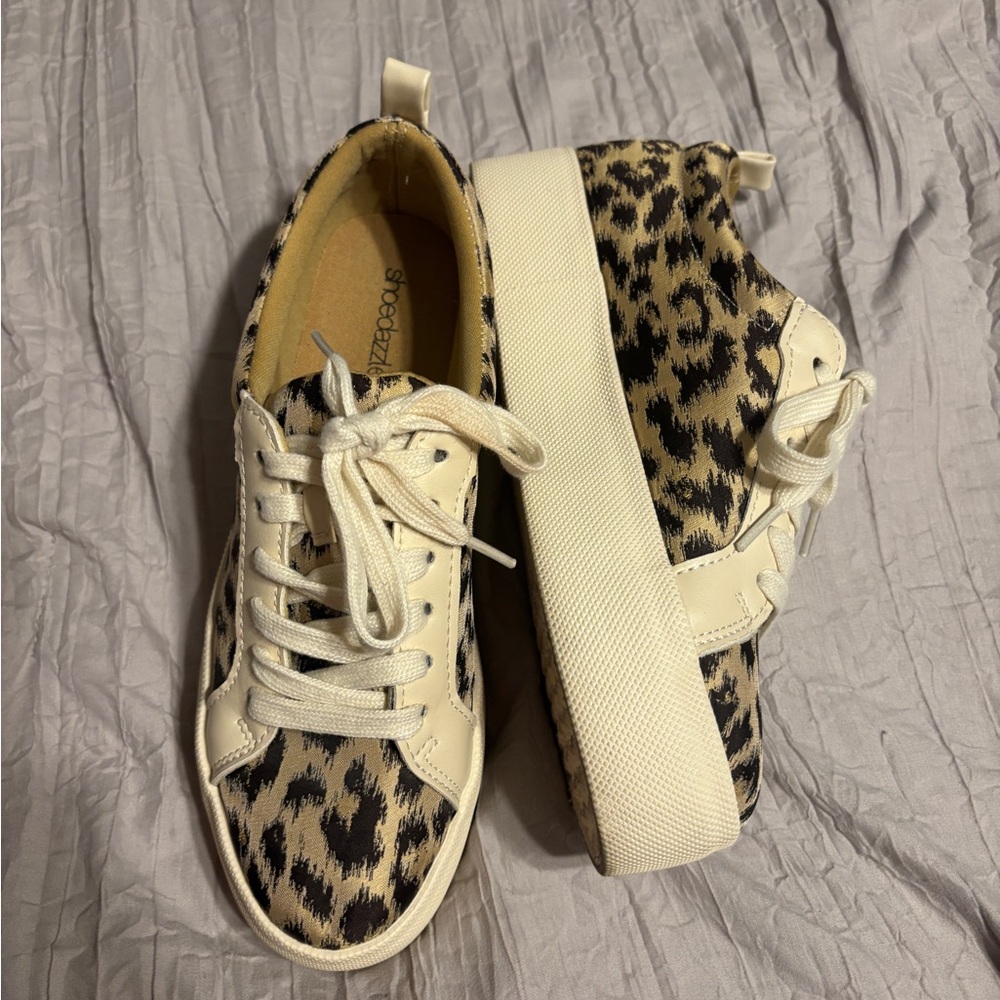 Leopard Print Women's Sneakers - Picture 2 of 3